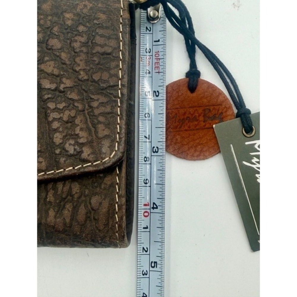 Myra Bag Brown Cape Buffalo Print Leather Tri Fold Wallet RFID Blocked NWT - Picture 10 of 11